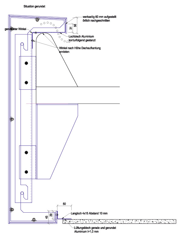 Attikakonstruktion&nbsp;im Schnitt