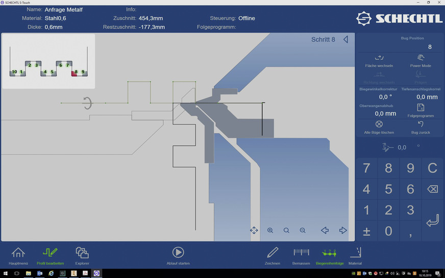 Die neue F-Geometrie und ihre Vorteile: Bei der Herstellung von Omega- und kleinsten Kantprofilen wird der neue Biegefreiraum sichtbar und spürbar. Solche Profilgeometrien waren zuvor nur mit einem Geißfuß-Werkzeug oder mit Sonderwerkzeugen möglich