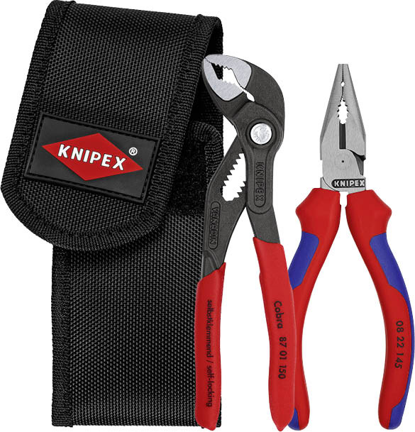 Das neue Mini-Zangenset von Knipex enthält eine Wasserpumpenzange und eine Spitz-Kombizange