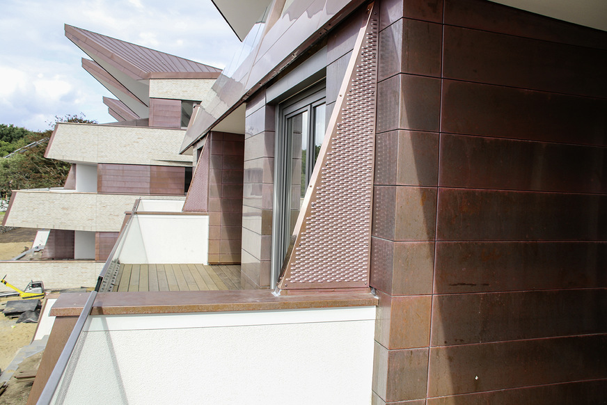 Paneele und Sichtelemente an den Apartments 