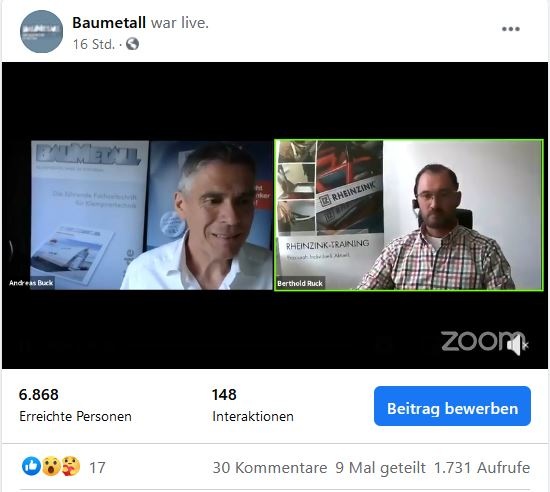 Live-Interview mit Berthold Ruck (Rheinzink)