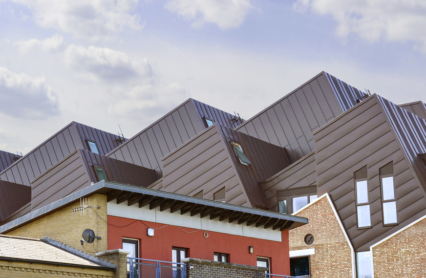 The roofing and cladding echoes the saw-tooth profile of the former factory