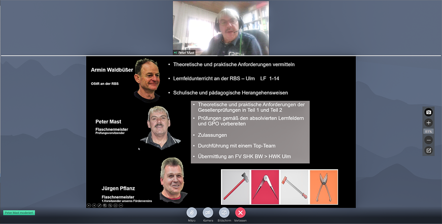 Drei Fachleute informieren über die Ausbildung in der Landesfachklasse