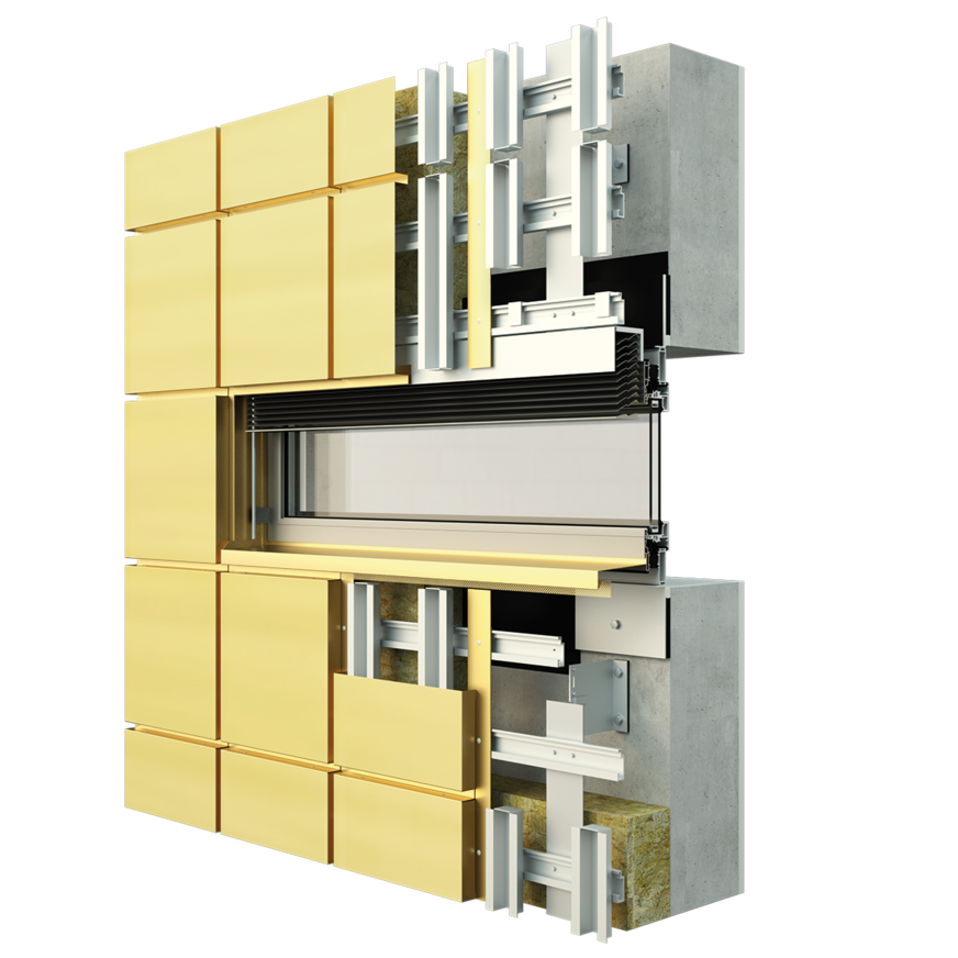 Tecu-Gold-Kassettenfassade