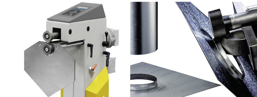 Praktisch: Sogenannte Rund­anschläge (r.) oder der geteilte Anschlag an der selbstlernenden Sickenmaschine RAS&nbsp;12.35 sorgen für maximalen Freiraum und entsprechende Bearbeitungskreativität