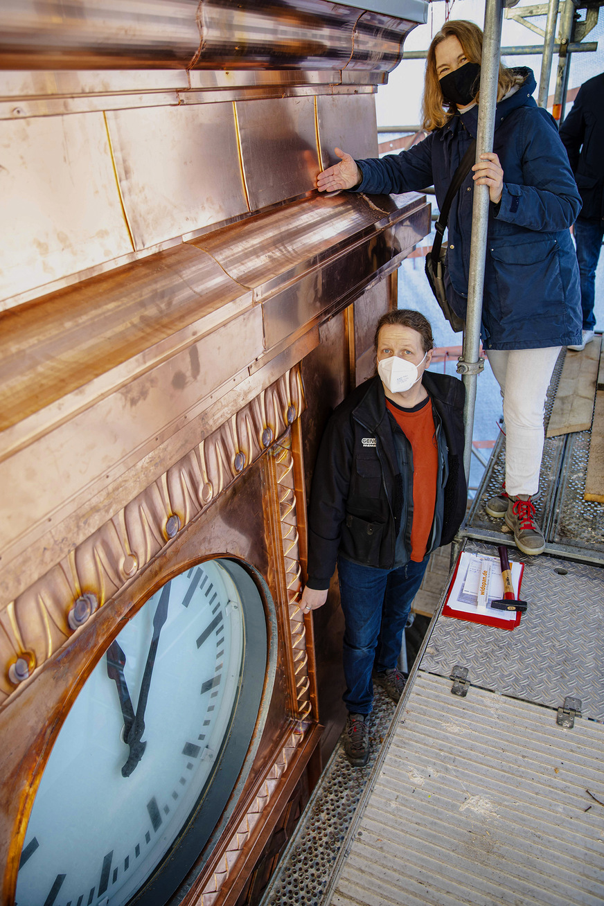 Matthias Rust und Kirsten Bester von der unteren Denkmalschutzbehörde der Stadt Flensburg