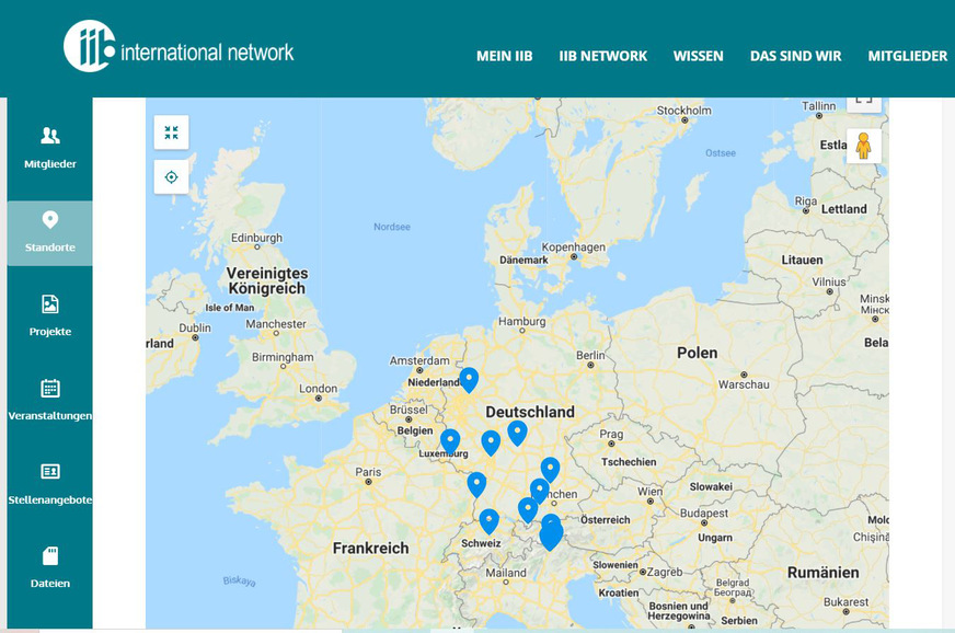 Den nächsten iib-Fachbetrieb findet man schnell über die Standortkarte. Mitglieder tragen ihre Informationen und Adressdaten einfach über ihr Profil ein. Auch eine Registrierung über GPS-Daten ist möglich