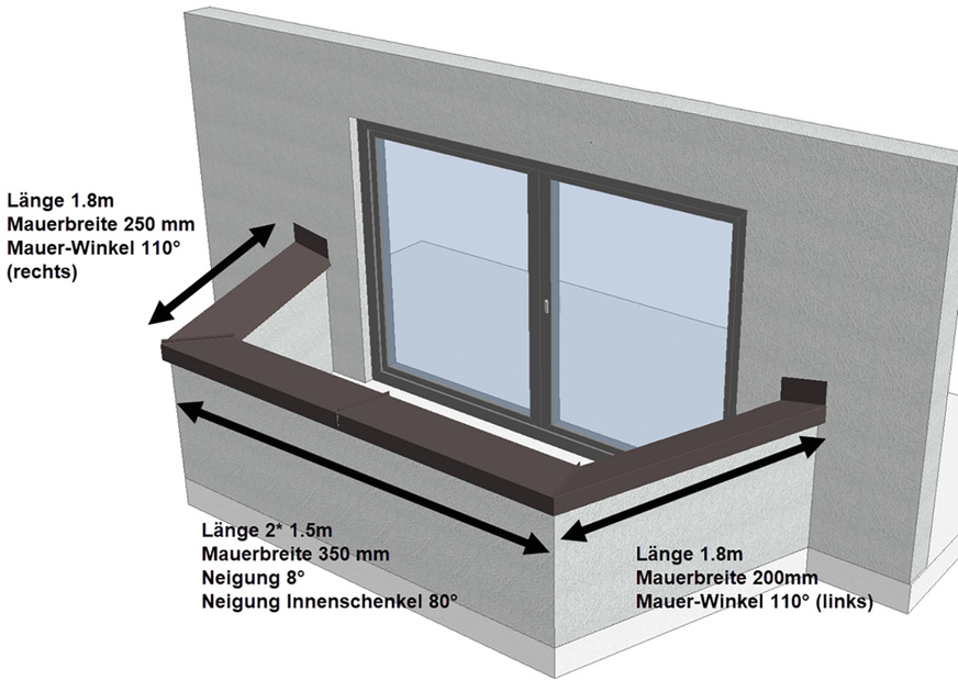 Umfragepos. 5: Mauerabdeckung an Balkon