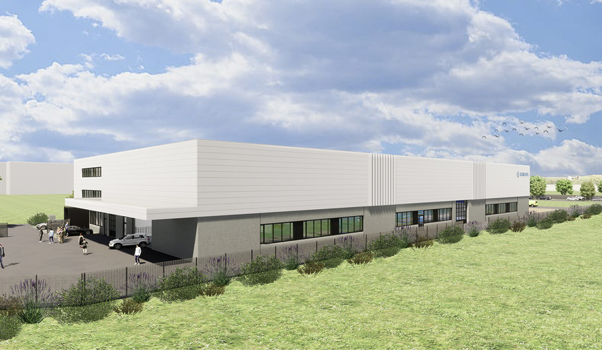 3D-Ansicht der neuen Produktionshalle von Schechtl