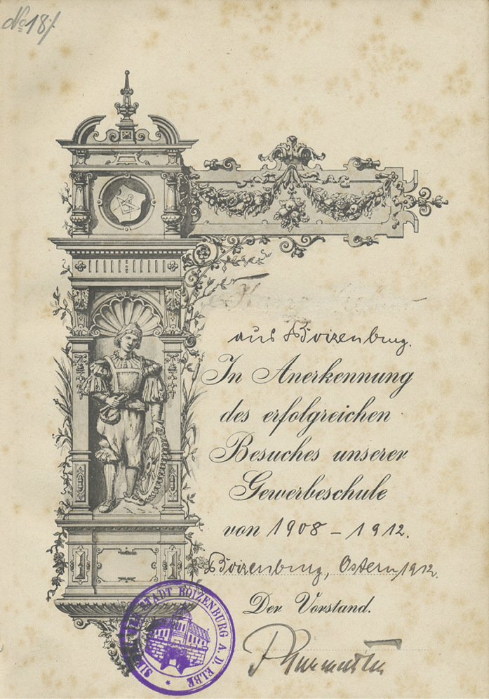 Blick in das Lese-, Lehr- und Hilfsbuch für Gewerbeschulen von 1904