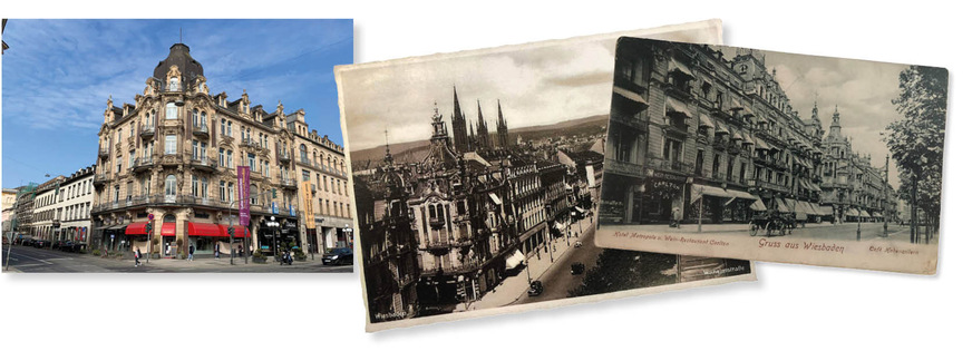 Historische Postkarten und ältere Farbaufnahmen vom Projekt