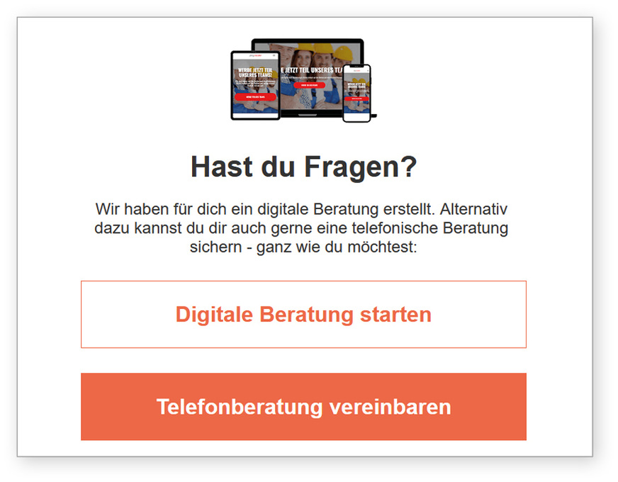 … und gibt dazu auf https://www.handwerk-karriere.com/ zahlreiche Tipps. Eine unverbindliche Telefonberatung rundet den Service ab