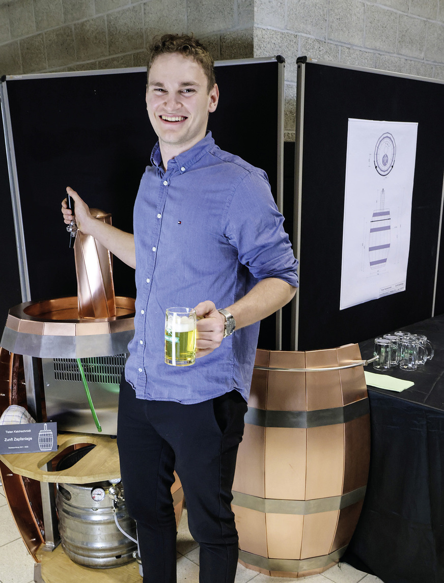 Die meisterliche Zunft-Zapfanlage aus Kupfer von Tizian Kalchschmidt war bei den Blechmasters erstmalig im Einsatz