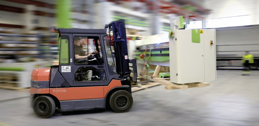 Täglich verlassen zahlreiche Cidan-Maschinen den Produktionsstandort in Götene und werden den weltweiten Kunden pünktlich und sicher ausgeliefert