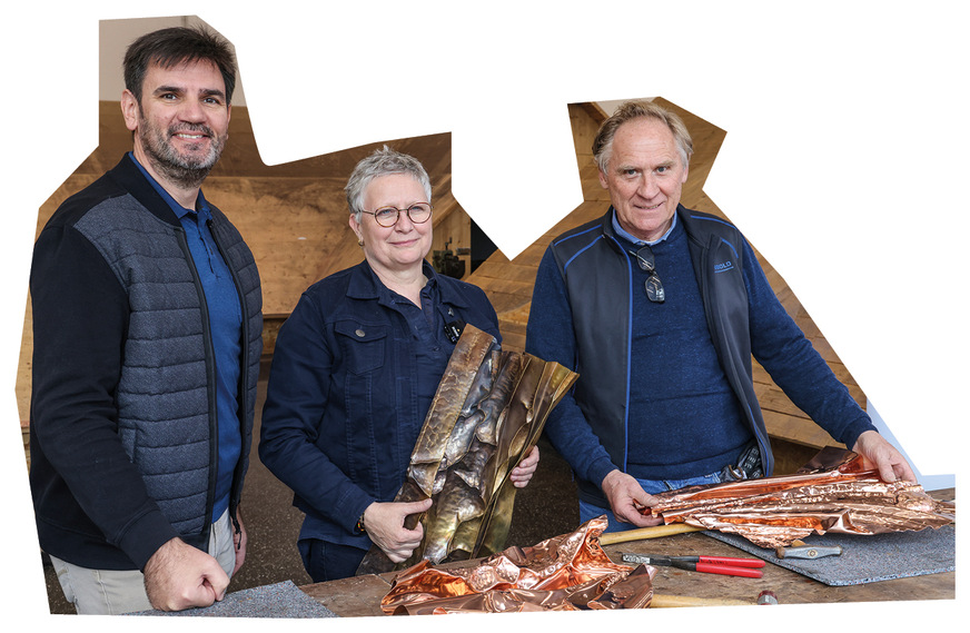 Hoher Besuch: WKO-Innungsmeister Alexander Eppler mit Manuela Geugelin und Vor-Ort-Organisator Friedrich Reinbold