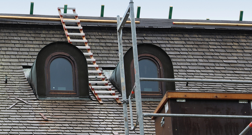 Aufgrund zahlreicher Marderschäden war die Sanierung des bis zu 48 Grad steilen Daches unausweichlich