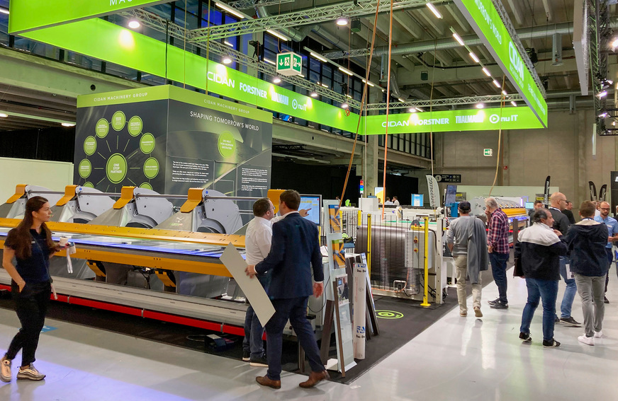 Blick auf den Messestand der Cidan-Gruppe