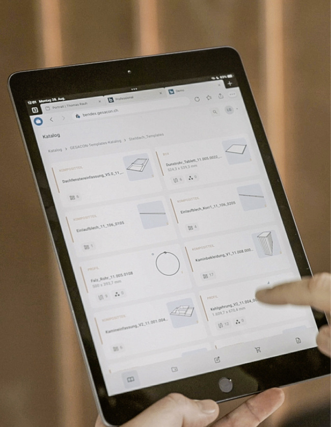 Bendex-Anwendungen laufen auch auf dem Tablet-Computer