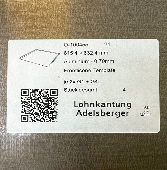 Der QR-Code enthält alle Informationen für eine durchgängige Profilproduktion