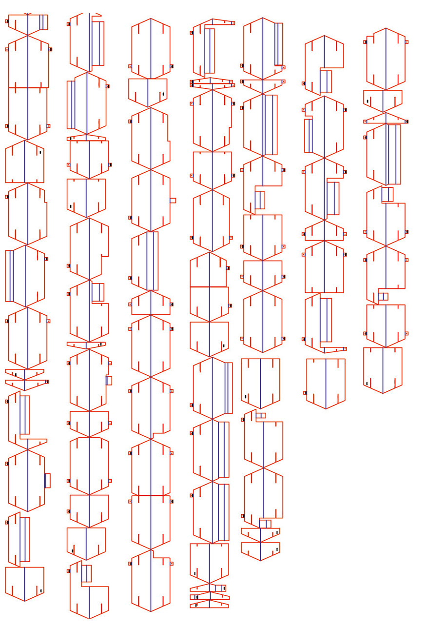 Abwicklungen einiger Fassaden­elemente