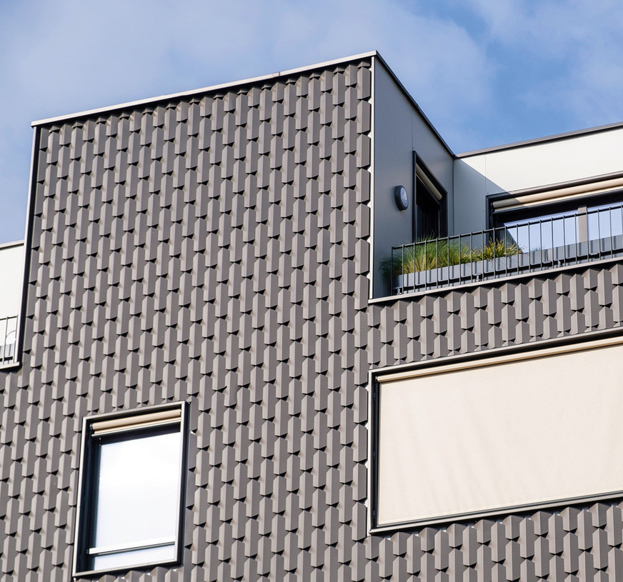 Das System Parafa besteht aus unzähligen sechseckigen Fassadenelementen