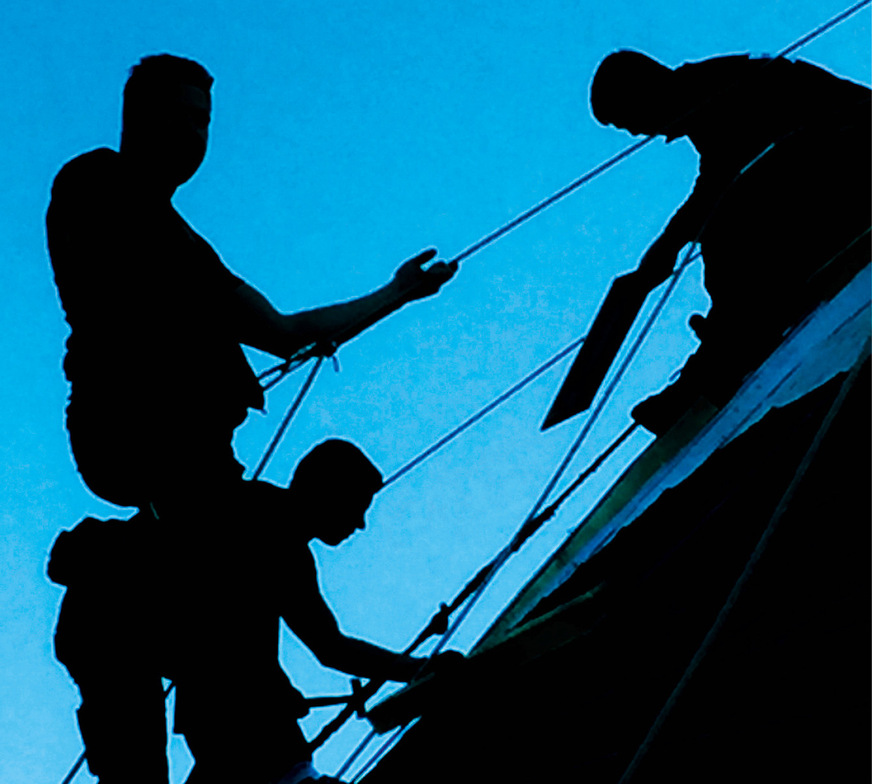 Arbeiten am Steildach