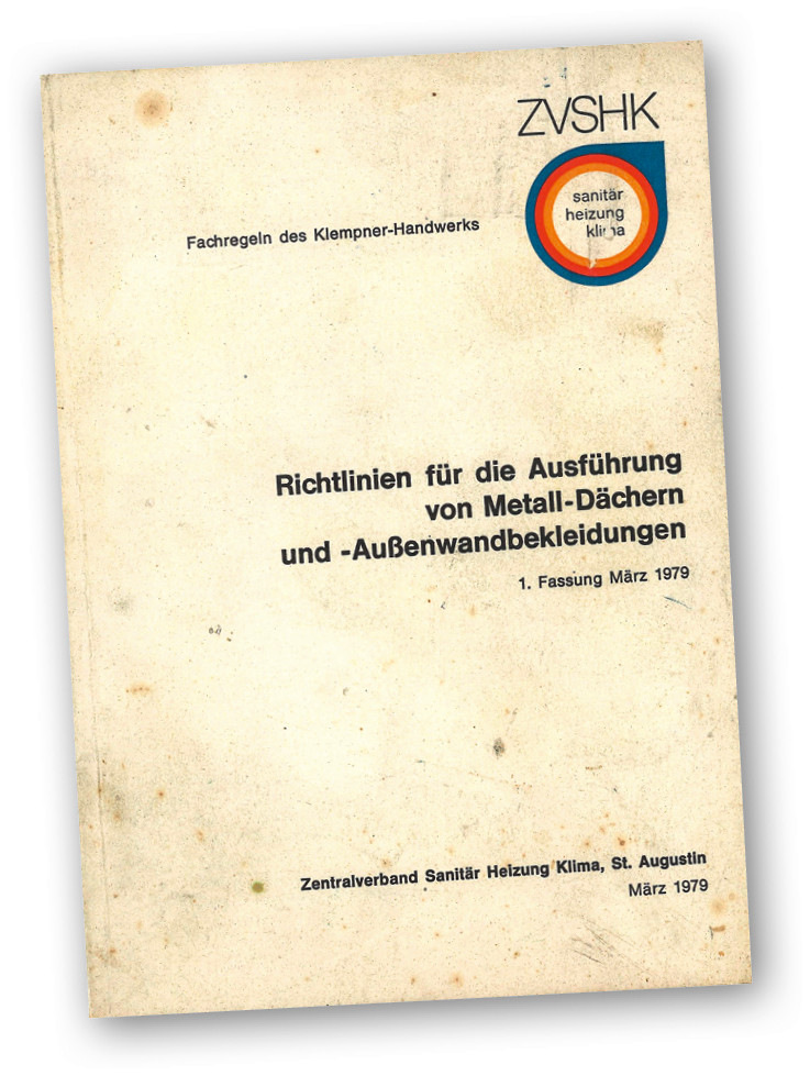 Erste Fassung der Fachregeln für das Klempnerhandwerk, März 1979