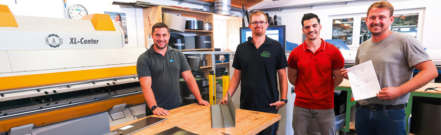 Christian Uetz und Johannes Schwär (beide Johannes Schwär GmbH & Co. KG) zusammen mit David Greco (Gesacon) und Michael Lieb (Gogolin)