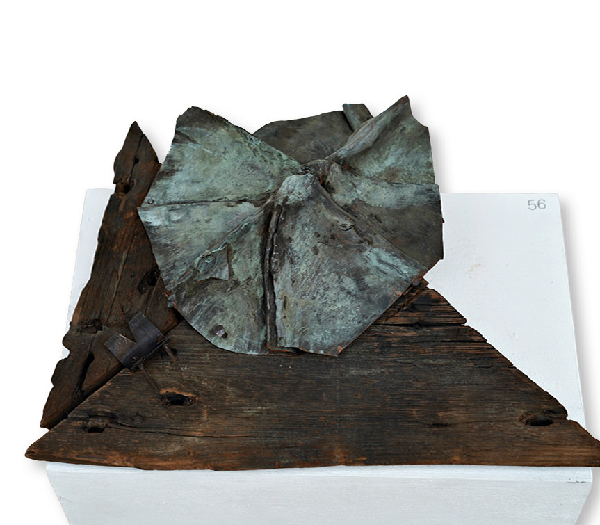 Schadensstelle an der Walmspitze des Daches der Hofküche 1786, Residenz Landshut, Niederbayern