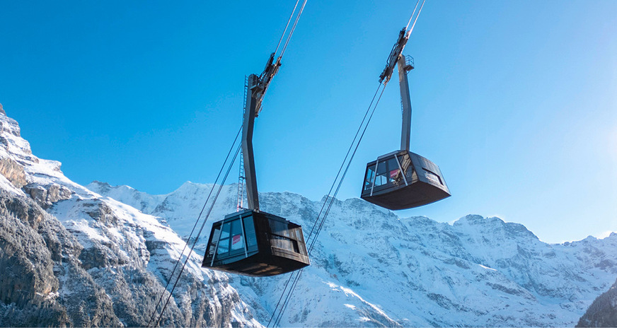 Die steilste Seilbahn der Welt auf der Fahrt zum Spenglerprojekt