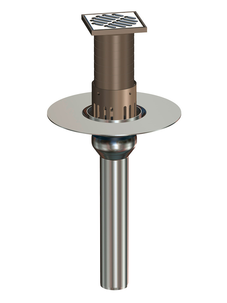 Schlank, also materialsparend: ­Balkon-Entwässerungssystem der ­Serie V in DN 50