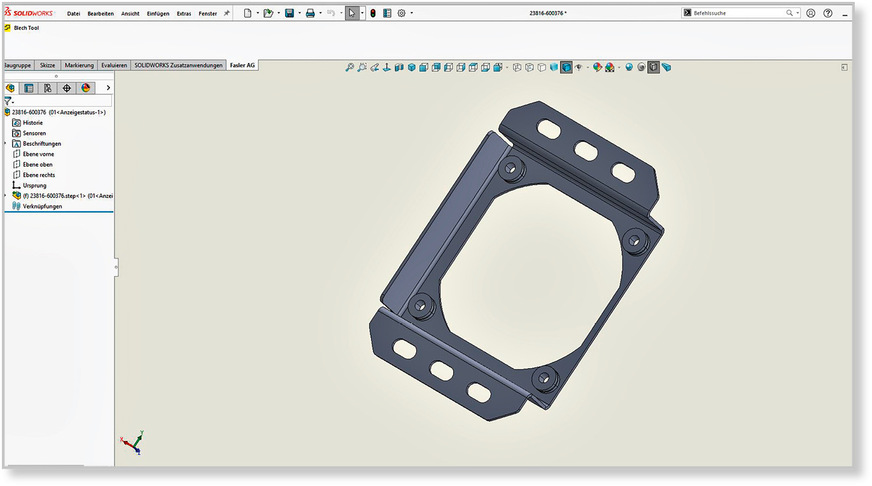 CAD-Darstellung eines Biegeteils