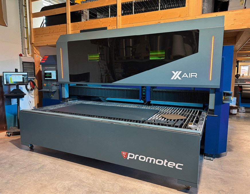 Laserschneidsystem vom Typ Promotec X Air in der Werkstatt der Blechnerei Johannes Schwär in St. Peter
