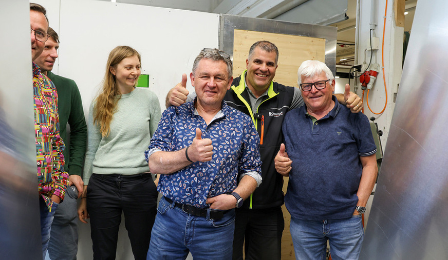Die Baumetaller freuen sich auf das nächste Treffen im Fachbetrieb von Kollege Hermann Dagn (r.)