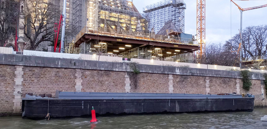 Der Bootsanleger in unmittelbarer Nähe zur Baustelle