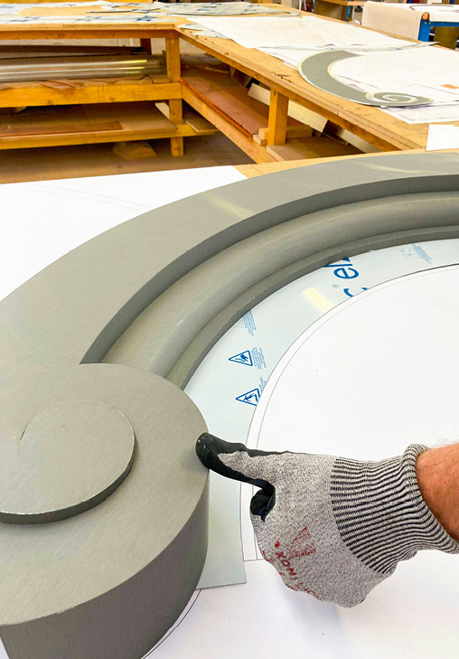 Die fertiggestellte schneckenförmige Volute 