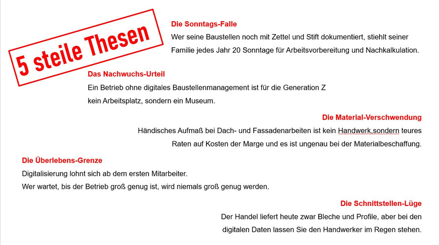 Die Diskutanten haben sich u.a. auch mit diesen Thesen befasst