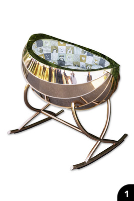 „Babywiege Nussschale“, Kupfer und Messing, Falztechnik, Drahteinlagen, Lötverbindungen