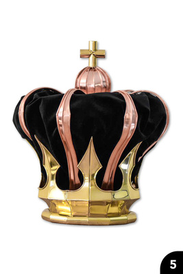 „Meister-Krone“, Kupfer und Messing, diverse Falztechniken, Drahteinlagen, Lötverbindungen