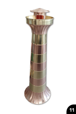 „Leuchtturm“, Kupfer und Messing, Falztechnik, Löttechnik