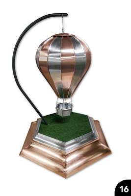 „Zwölfteiliger Heißluftballon“, Kupfer und Titanzink, Falztechnik, Wulstabschlüsse, Löttechnik