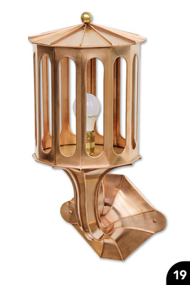 „Wandlampe“, Kupfer, Falztechnik, Drahteinlage, Wulstabschlüsse, Löttechnik