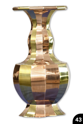 „Vase“, Kupfer und Messing, Falztechnik, Wulstabschlüsse
