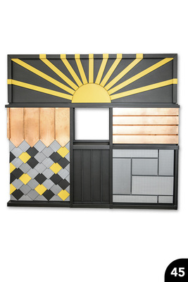  „Fassadenmuster“, Farbaluminium, Falz-, Steck- und Klebetechnik