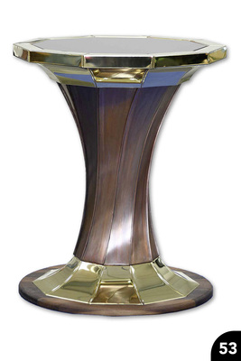 „Gedrehter Stehtisch“, Kupfer und Messing, Falztechnik, Lötverbindungen