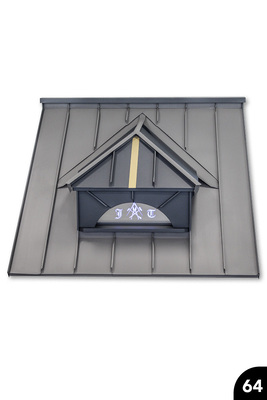 „Dachmodell mit Gaube“, Farbaluminium, Falztechnik, Leistentechnik