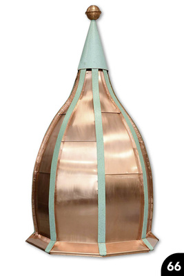 „Turmmodell“, patiniertes und walzblankes Kupfer, Falz- und Leistentechnik