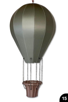 Modellballon: Nach innen gefalzte Ballonhülle, nach außen gefalzter Ballonkorb mit Wulstfalzen. Materialmix&nbsp;