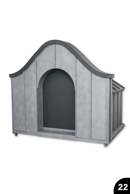 Dach- und Fassadenmodel. Bogenfenster und Bogengiebel. &nbsp;Falztechnik an Sockel, Wand- und Dachflächen