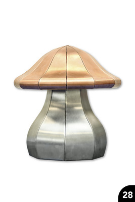 Meisterpilz: Konkav/konvex geschwungener Stiel und Hut. Falztechnik. Materialmix